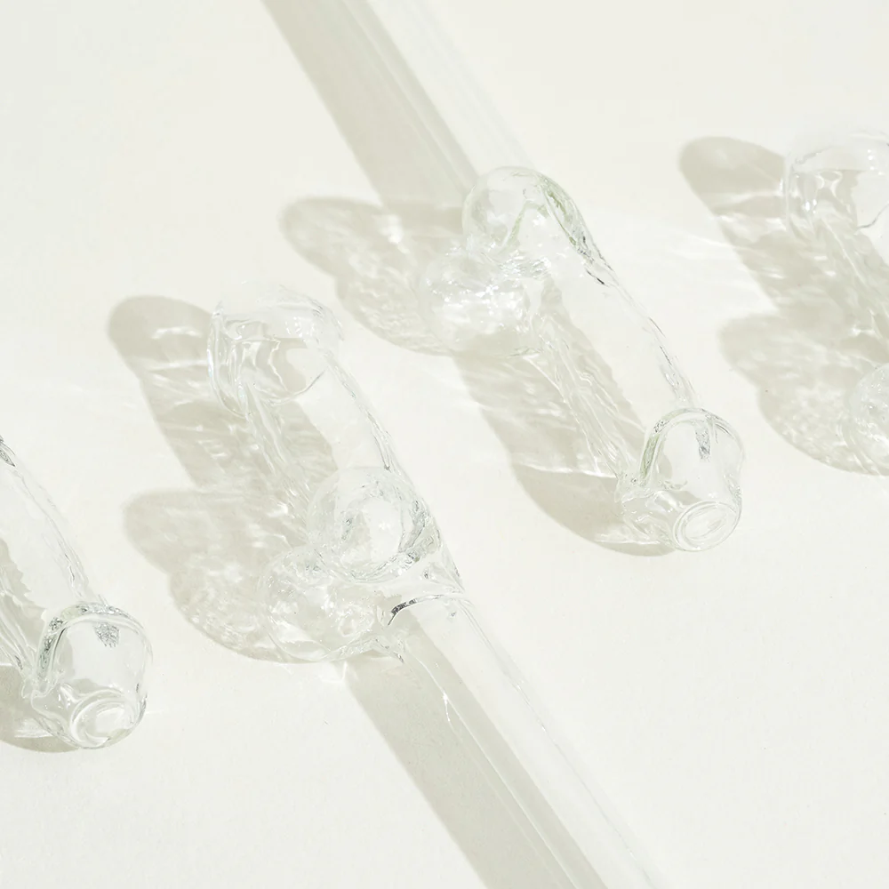 4 pailles zizi écologiques en verre - Image 2