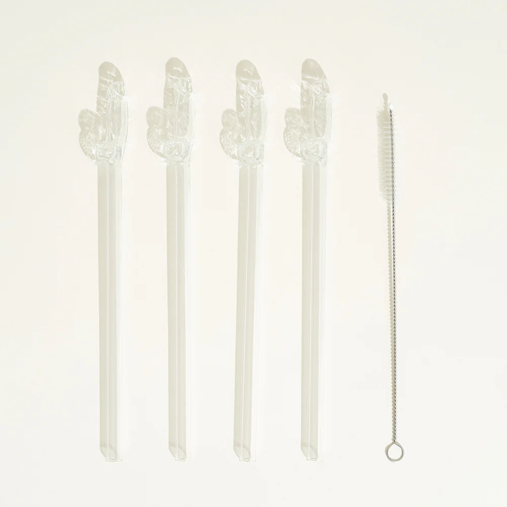 4 pailles zizi écologiques en verre - Image 3