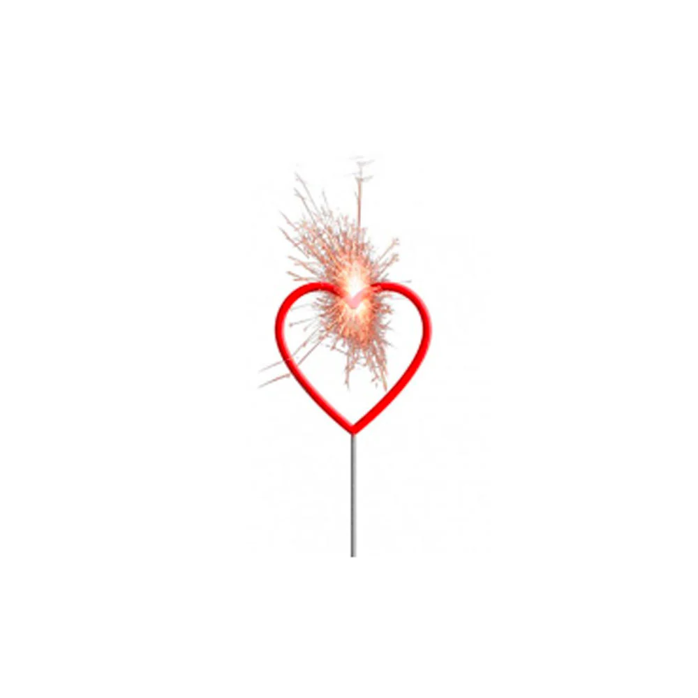 Bougie crépitante mini coeur rouge - Image 3