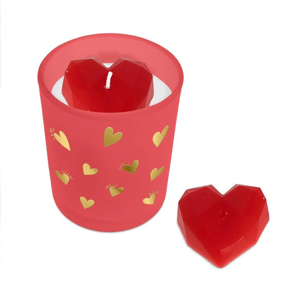 Bougie Rouge Cœurs - Image 2