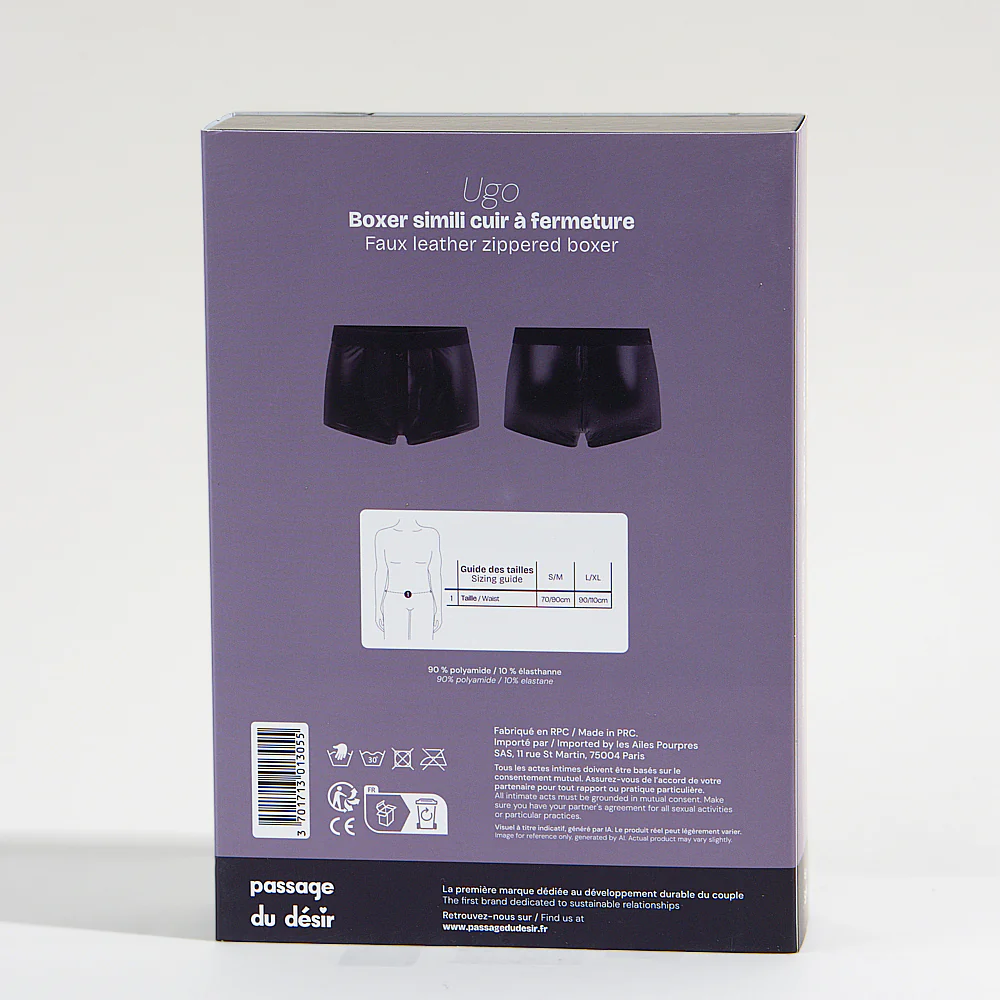 Boxer simili cuir à fermeture Ugo - Image 5