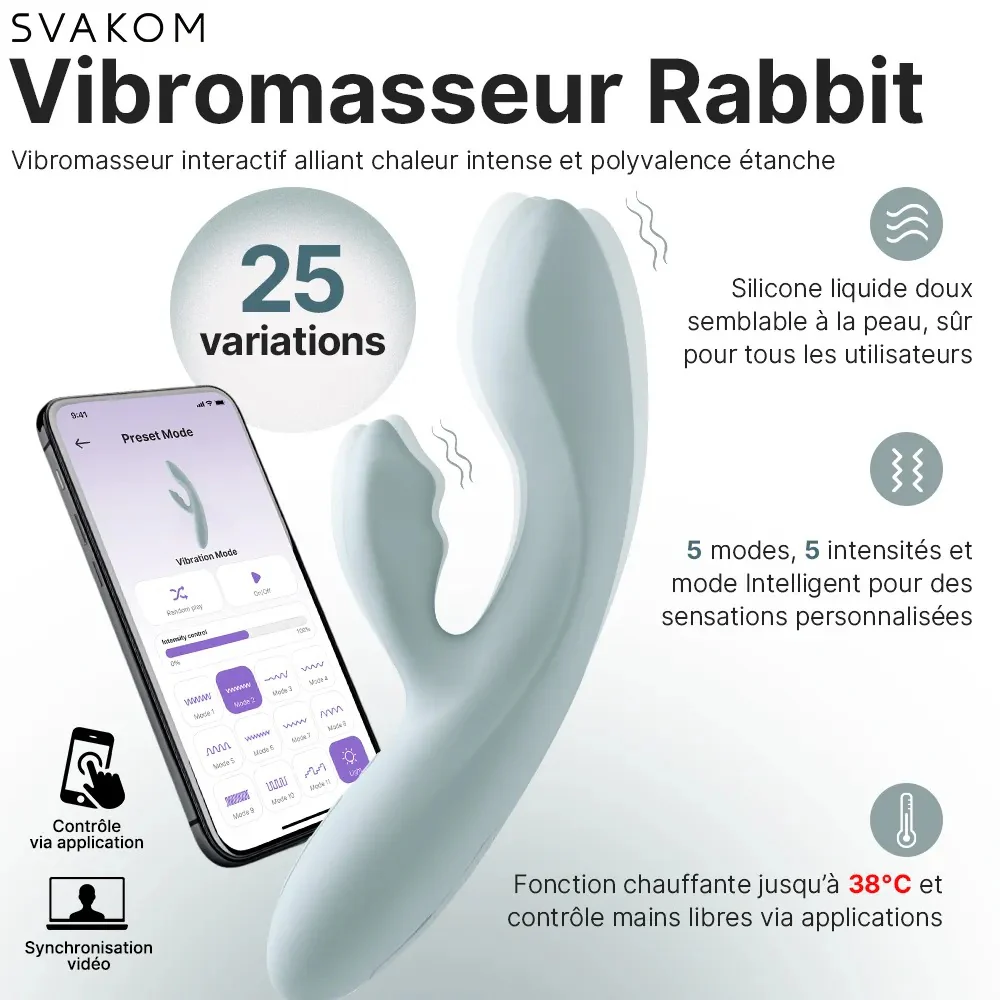 Chika rabbit connecté et chauffant Svakom - Image 4
