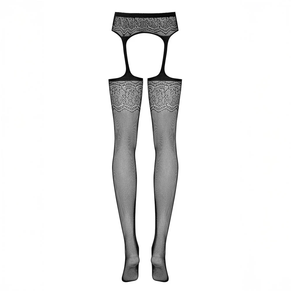 Collants effet porte-jarretelles floral Obsessive - Image 4