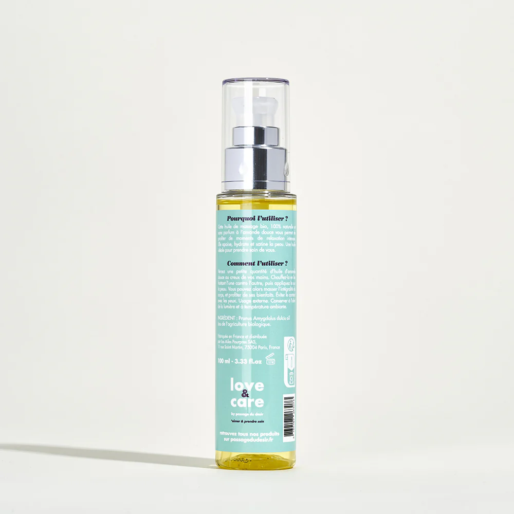 Huile de massage amande douce Bio Love&Care - Image 2