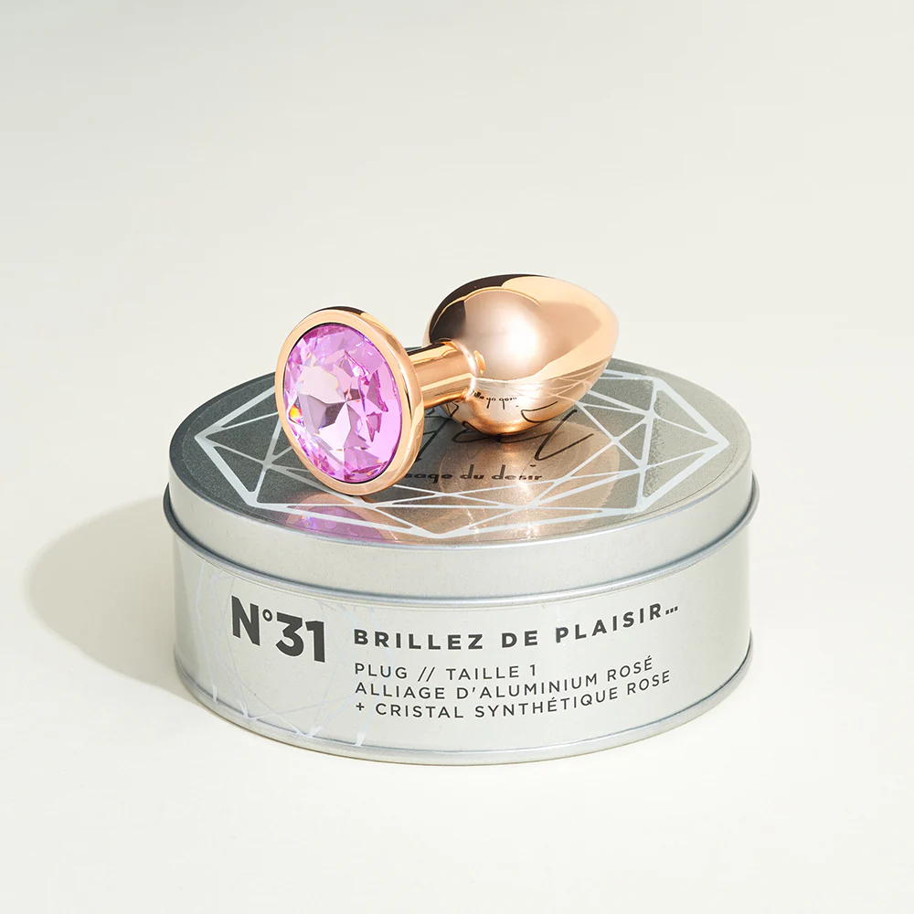 Plug métal bijou Steel Cristal Rose - Image 4