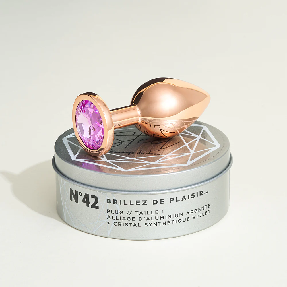 Plug métal bijou Steel Cristal Rose - Image 6
