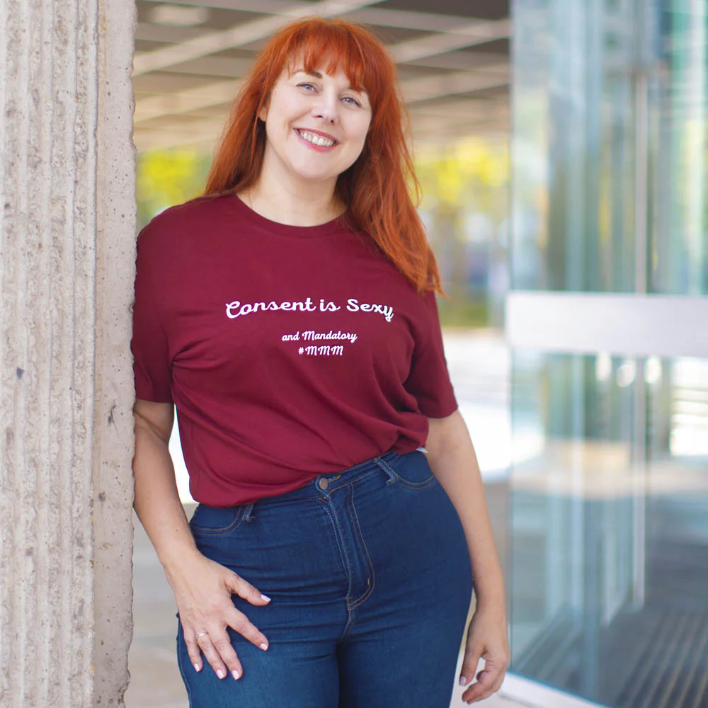 T-Shirt Bordeaux Consent is Sexy - Image 2